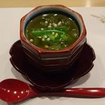 旬菜 おぐら家 - エンドウ豆の葛よせ