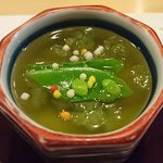 旬菜 おぐら家 - エンドウ豆の葛よせ