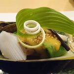 旬菜 おぐら家 - アオリイカと山菜の黄身酢和え