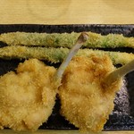 Tenshichi - 若鶏190円(税抜)アスパラ190円(税抜)