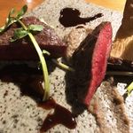 Terroir愛と胃袋 - 吉田牧場ブランスイス牛ランプ肉 炭火焼き アップ