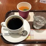 上島珈琲店 - セットのコーヒーとスープ