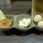 つかふき屋 - おまかせアテ３種