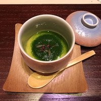 西麻布けんしろう - 百合根の茶碗蒸し 春菊の餡掛け