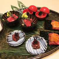 西麻布けんしろう - ユッケとお刺身の盛り合わせ(全て山形牛)