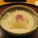 日本料理 太月 - 30年4月　静岡筍、鹿児島車海老、胡麻豆腐　木の芽味噌和え