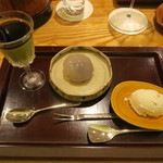日本料理 太月 - 30年4月　抹茶プリン、葛饅頭、桜アイス