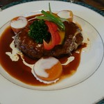 ロゼ - 連れの注文したハンバーグ♪カボチャとニンジンが甘くて♪