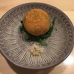 旬菜 おぐら家 - ふきの唐と大山鶏のコロッケ