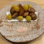 旬菜 おぐら家 - 新じゃがと銀杏唐揚げ