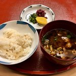 割烹 やました - ご飯、止め椀、香の物