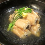Shokusai Kassai - 炙り煮穴子と自家製がんもの炊き合わせ