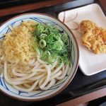 丸亀製麺 千葉園生町店 - かけうどん[大]、かしわ天(2018/04/20撮影)