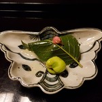 たか田八祥 - 2018.4.桜餅に見立てた鯛のすり身と上新粉の蒸し物