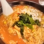 来来軒 - 八丁焦がし卵とじ味噌ラーメンです。