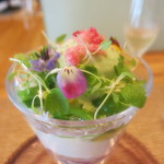 ビストロアム - 野菜のパフェ　グリンピースのアイスクリーム