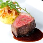 Carefully selected beef fillet Steak with red wine sauce