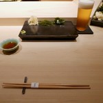 不動前 すし 岩澤 - セッティング・ビール＠2018/4