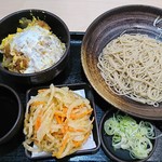 ゆで太郎 - ミニかつ丼セット600円+かきあげクーポン無料
