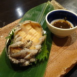 禅紫 - あわび石焼き(肝醤油で)
