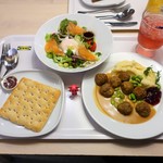 IKEA レストラン＆カフェ - 和風スモークサーモンサラダ￥399＆ スウィーデンミートボール￥599＆アークティックパン￥70＆バター￥30 ＆ドリンクバー￥120