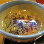 そば処 大和 - かしわ汁のアップ