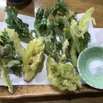 きさく - 野菜天ぷら¥500は山菜メイン