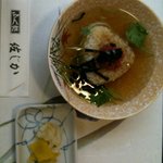 ふぐ処佐じか - 焼きおにぎりの梅茶漬け(出汁入)