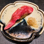 おにく 花柳 - 握り鮨 和牛ミニヨン エシャレット 新生姜