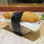 天寿し - 炙りタイラギと宮城の雲丹