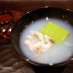 豪龍久保 - お碗　地蛤（桑名）　紀州うすいまめ豆腐　花びら新生姜