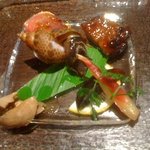 新中国料理 HARAKAWA - 鰹・バイ貝・チャーシュー・鱈の肝・ピータン・茗荷