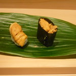 寿司善 - 雲丹（にぎりと軍艦）