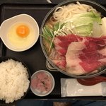 和食さと - 牛すきうどん鍋定食  ¥1348(➕税)