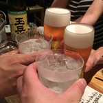 炭火焼鳥 きち蔵 - かんぱーい！奥には玉岳