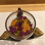 鮨　Shizuku - 高知県土佐清水のれそれ醤油漬けと北海道知床産塩水うにの和え物