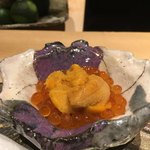 鮨　Shizuku - 北海道羅臼産エゾバフンウニと北海道根室産イクラの痛風丼