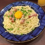 鎌倉パスタ - 厚切りベーコンのカルボナーラ 鎌倉風