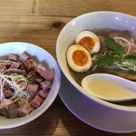 田中の中華そば - 貝そばとチャーシュー丼のセット