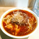 中村麺三郎商店 - 酸辣湯麺(９００円)+海老ワンタン３ヶ２００円+大盛１．５玉１００円＝１２００円