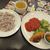 ジョナサン - 日替わりランチ[ハンバーグトマトソースと白身魚フライ＆野菜のみぞれ煮](2018/04/23撮影)