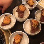 SATOブリアン - ウニは唐津と根室の２種盛りで