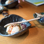 Gonpachi - 定食なので、このポテトサラダとナスの煮びたしも付きました。