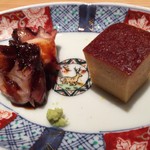 鮨 西むら - 蛸の桜煮と自家製の玉