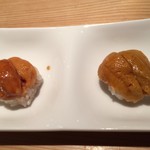 鮨 西むら - 雲丹食べ比べ