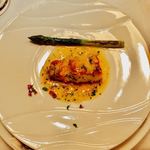 シェ・ブラウゼ - 白身魚のムニエル　長野県産グリーンアスパラのソテー