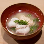 うを徳 - 2018.4 静岡鯛の白子と真子のお椀 奈良花山椒