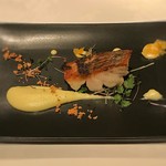 アンティカ オステリア デル ポンテ - 黒ムツのソテー爽やかな 柑橘類のクレーマとジャガイモのムスリーヌ