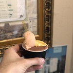 ジェラテリア アクオリーナ -  カカオ・エクアドル マダガスカルバニラ ポモドーロの3種盛り（630円）税込