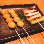 焼き鳥 鳥抱月 - 銀杏と白ネギ